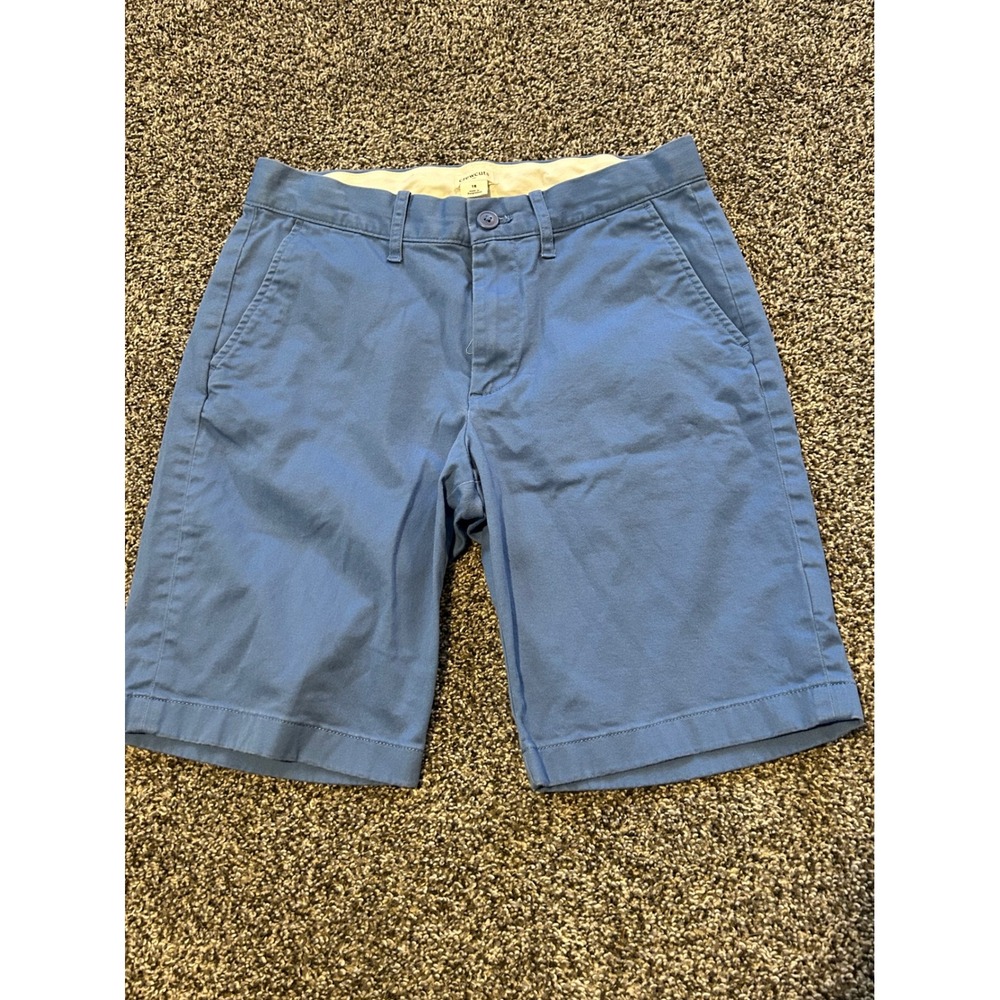 J.Crew Crewcuts Boys Light Blue Chino Shorts Size 16 Cotton Twill Flat Front
